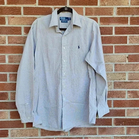 Polo Ralph Lauren Button Down Shirt Men's Size Medium Tan Lowell Sport - Picture 1 of 7